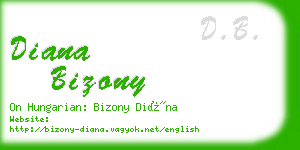 diana bizony business card